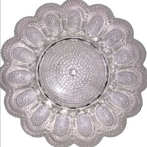Tiara Hobnail vintage clear glass deviled egg tray